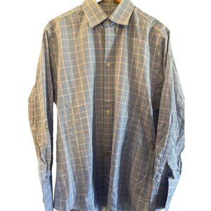 Charles Tyrwhit Men’s Red White Blue Check Button Down Shirt Cotton Sz 161/2 by